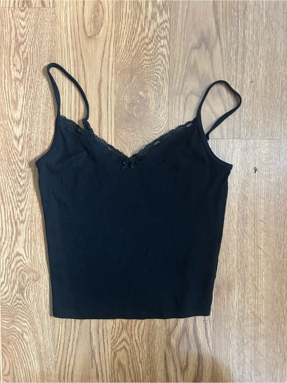 No Boundaries Black Lace Trim Camisole